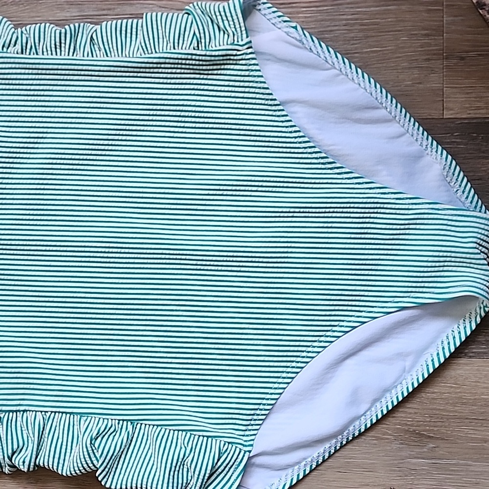 RALPH LAUREN Green Striped One-Piece Swimsuit - Picture 9 of 16